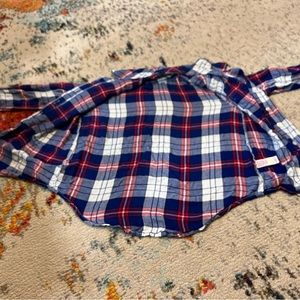 Justice kids plaid flannel button down longs sleeve shirt, 10, good condition